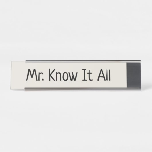 Mr. Know Alles Bureau Naambordje (Voorkant)