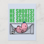 Mr. Lazy duikt in een voetbaldoel Briefkaart (Voorkant)