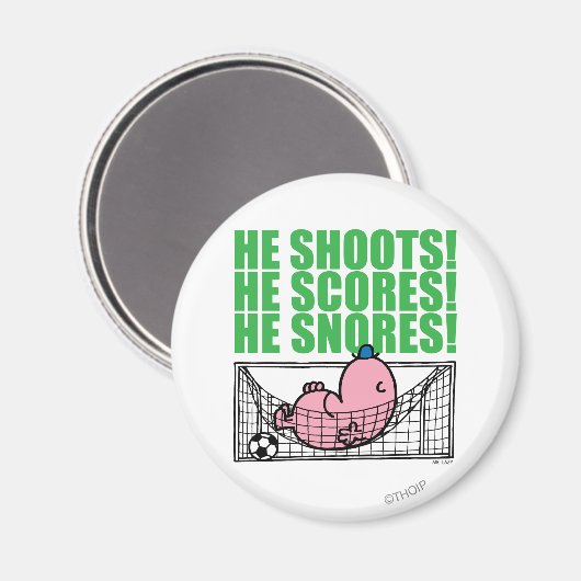 Mr. Lazy duikt in een voetbaldoel Magneet (Voorkant / Achterkant)