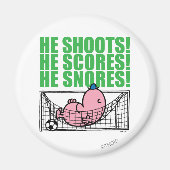 Mr. Lazy duikt in een voetbaldoel Magneet (Voorkant)