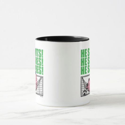 Mr. Lazy duikt in een voetbaldoel Mok (Midden)