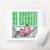 Mr. Lazy duikt in een voetbaldoel Muismat (Met muis)