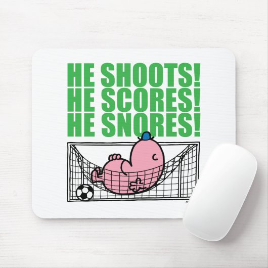 Mr. Lazy duikt in een voetbaldoel Muismat (Met muis)