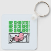 Mr. Lazy duikt in een voetbaldoel Sleutelhanger (Achterkant)