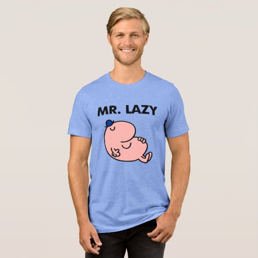 Mr. Lazy Snoozing Away Tri-Blend Shirt (Voorkant volledig)