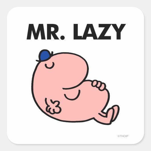 Mr Lazy snoozing away Vierkante Sticker (Voorkant)