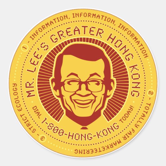 Mr. Lee's Groot Hong Kong Ronde Sticker (Voorkant)