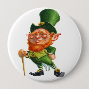 MR LEPRECHAUN-toets Ronde Button 4,0 Cm