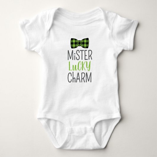 Mr Lucky Charm St Patrick's Day Boy Romper (Voorkant)