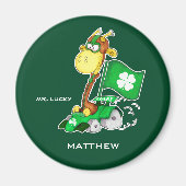 Mr Lucky. Funny Giraffe St.Patrick's Day Custom Magneet (Voorkant)