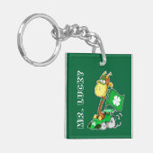 Mr Lucky. Funny Giraffe St.Patrick's Day Gift Sleutelhanger (Voorkant Links)