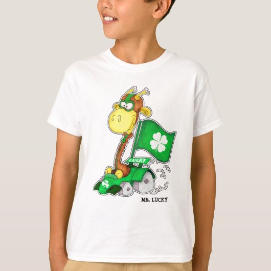 Mr Lucky. Funny Giraffe St.Patrick's Day T-shirt (Voorkant)