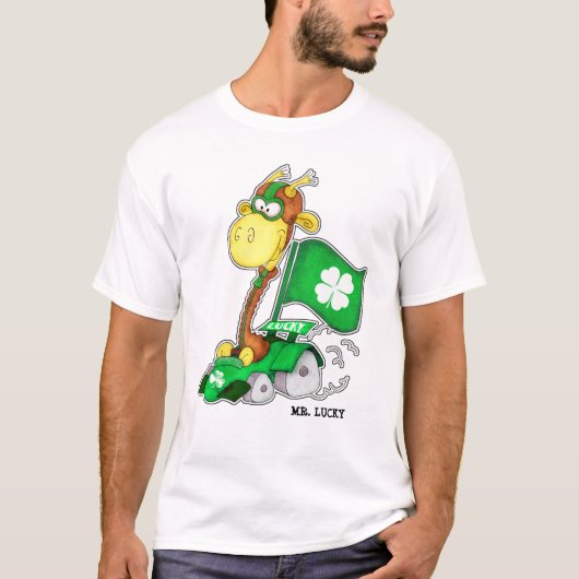 Mr Lucky. Funny Giraffe St.Patrick's Day T-shirt (Voorkant)