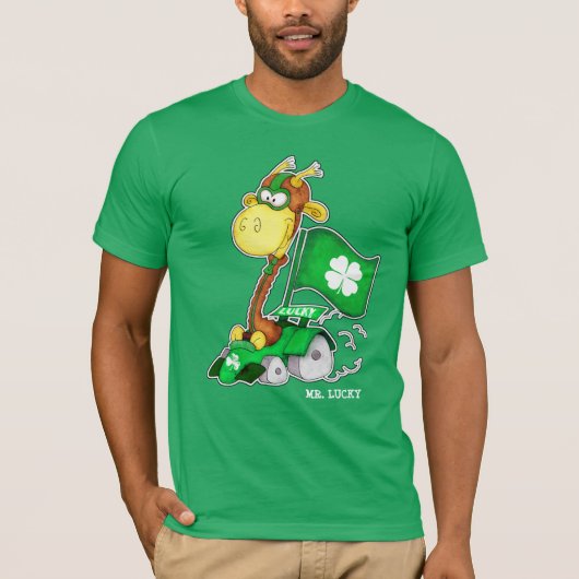 Mr Lucky. Funny Giraffe St.Patrick's Day T-shirt (Voorkant)
