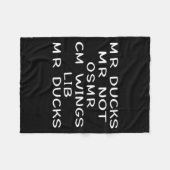 Mr M R Ducks T, Funny Duck Lover, Waterfowl Quote  Fleece Deken (Voorkant (Horizontaal))