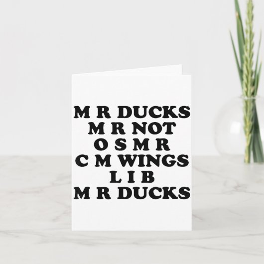 Mr M R Ducks T, Funny Duck Lover, Waterfowl Quote  Kaart (Voorkant)