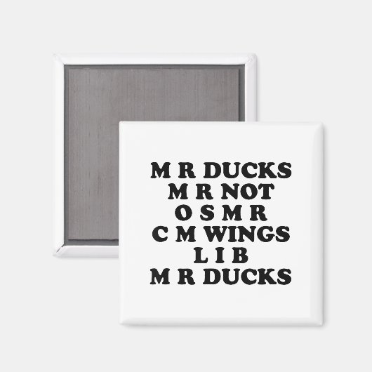Mr M R Ducks T, Funny Duck Lover, Waterfowl Quote Magneet (Voorkant / Achterkant)