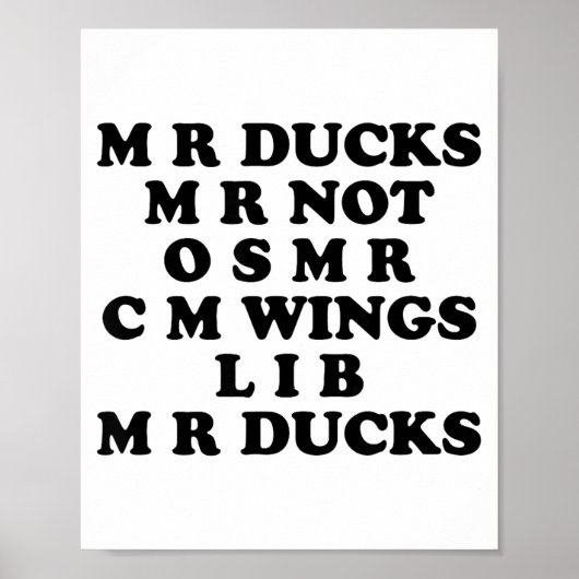 Mr M R Ducks T, Funny Duck Lover, Waterfowl Quote Poster (Voorkant)