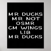 Mr M R Ducks T, Funny Duck Lover, Waterfowl Quote  Poster (Voorkant)