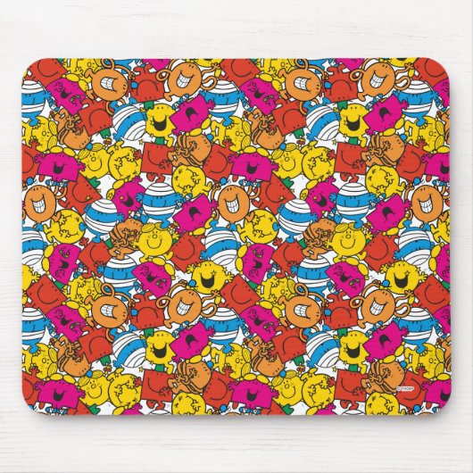 Mr. Mannen en Miss Little Miss | Heldere glimlende Muismat (Voorkant)