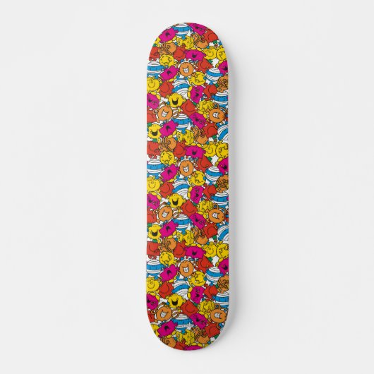 Mr. Mannen en Miss Little Miss | Heldere glimlende Skateboard (Voorkant)