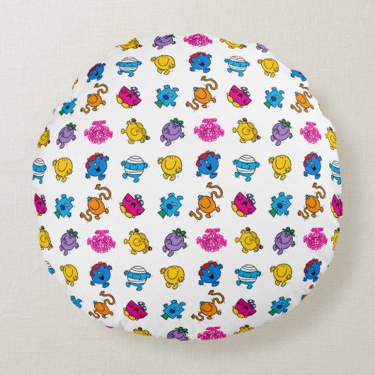 Mr. Mannen en Miss Little Miss | Het danspatroon v Rond Kussen (Voorkant)