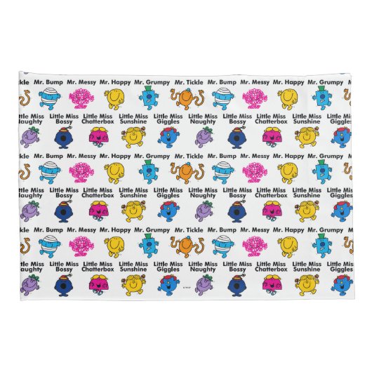 Mr. Mannen en Miss Little Miss | Karakternamen Kussensloop (Achterkant-Rechts)