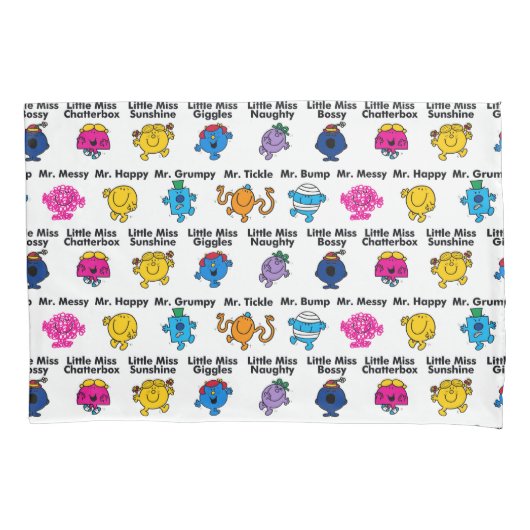 Mr. Mannen en Miss Little Miss | Karakternamen Kussensloop (Voorkant-Links)