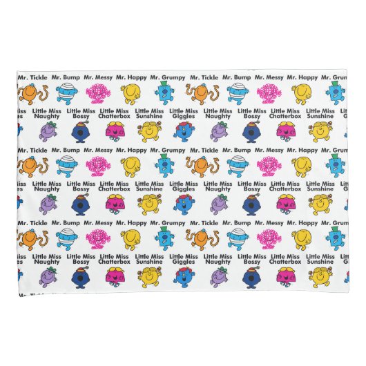 Mr. Mannen en Miss Little Miss | Karakternamen Kussensloop (Voorkant-Rechts)