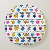 Mr. Mannen en Miss Little Miss | Karakternamen Rond Kussen (Voorkant)