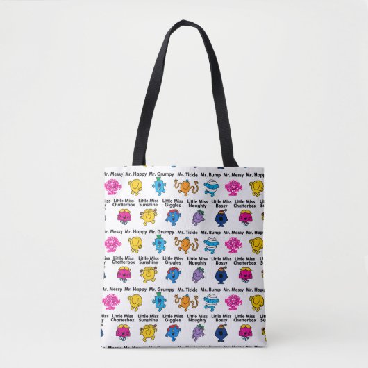 Mr. Mannen en Miss Little Miss | Karakternamen Tote Bag (Voorkant)