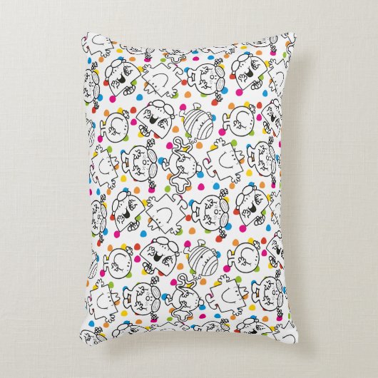 Mr. Mannen en Miss Little Miss | Rainbow Polka Dot Accent Kussen (Voorkant(Verticaal))