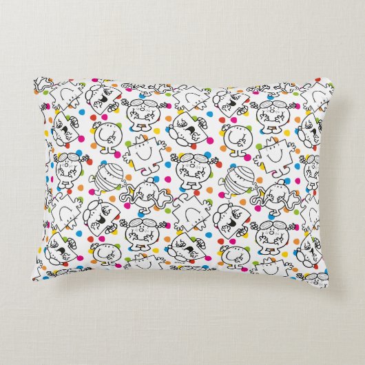 Mr. Mannen en Miss Little Miss | Rainbow Polka Dot Accent Kussen (Achterkant)