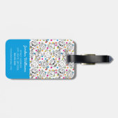 Mr. Mannen en Miss Little Miss | Rainbow Polka Dot Bagagelabel (Achterkant horizontaal)