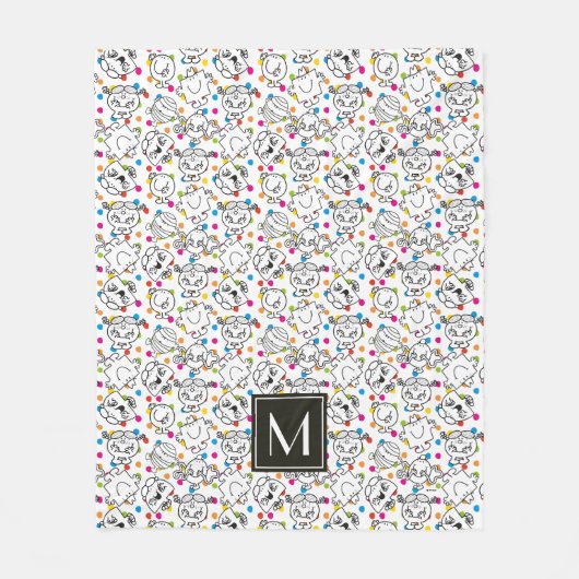 Mr. Mannen en Miss Little Miss | Rainbow Polka Dot Fleece Deken (Voorkant)