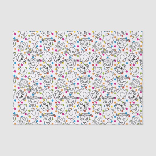 Mr. Mannen en Miss Little Miss | Rainbow Polka Dot Tissuepapier (Voorkant)