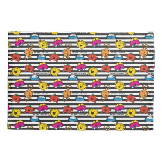 Mr. Mannen en Miss Little Miss | Stripesatroon Kussensloop (Achterkant-Links)