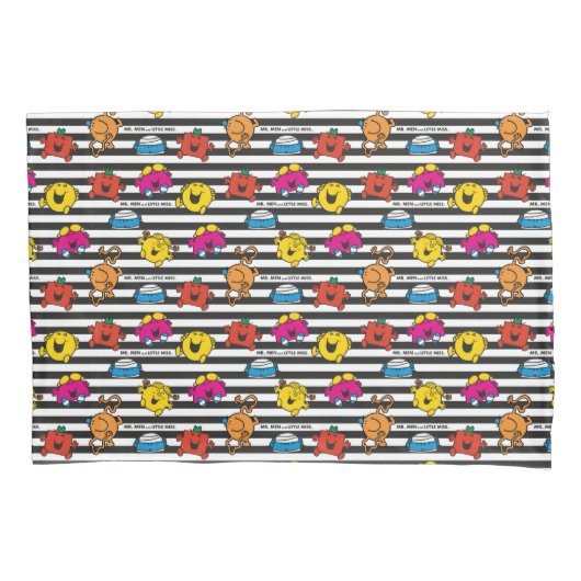 Mr. Mannen en Miss Little Miss | Stripesatroon Kussensloop (Voorkant-Links)