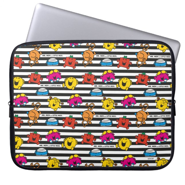 Mr. Mannen en Miss Little Miss | Stripesatroon Laptop Sleeve (Voorkant)