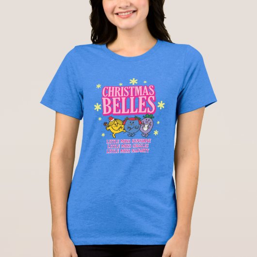 Mr Mannen Little Miss Christmas Belles Tri-Blend Shirt (Voorkant)