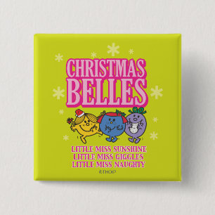 Mr Mannen Little Miss Christmas Belles Vierkante Button 5,1 Cm