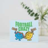 Mr Mannen Little Miss Football Crazy Briefkaart (Staand voorkant)