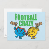 Mr Mannen Little Miss Football Crazy Briefkaart (Voorkant / Achterkant)