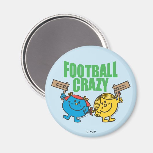 Mr Mannen Little Miss Football Crazy Magneet (Voorkant / Achterkant)