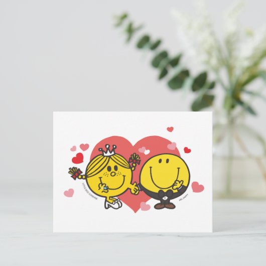 Mr Mannen Little Miss Happy Sunshine Wedding Briefkaart (Staand voorkant)