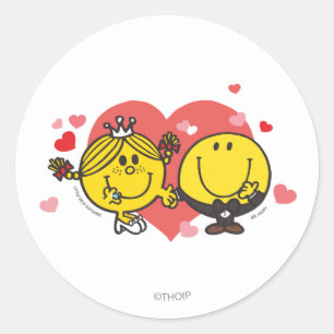 Mr Mannen Little Miss Happy Sunshine Wedding Ronde Sticker