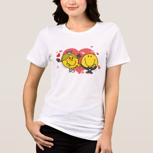 Mr Mannen Little Miss Happy Sunshine Wedding Tri-Blend Shirt (Voorkant)
