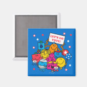 Mr Mannen Little Miss Let's Go Vote! Magneet (Voorkant / Achterkant)