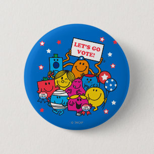 Mr Mannen Little Miss Let's Go Vote! Ronde Button 5,7 Cm