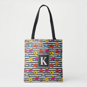 Mr. Mannen & Little Miss streepjespatroon Mono Tote Bag